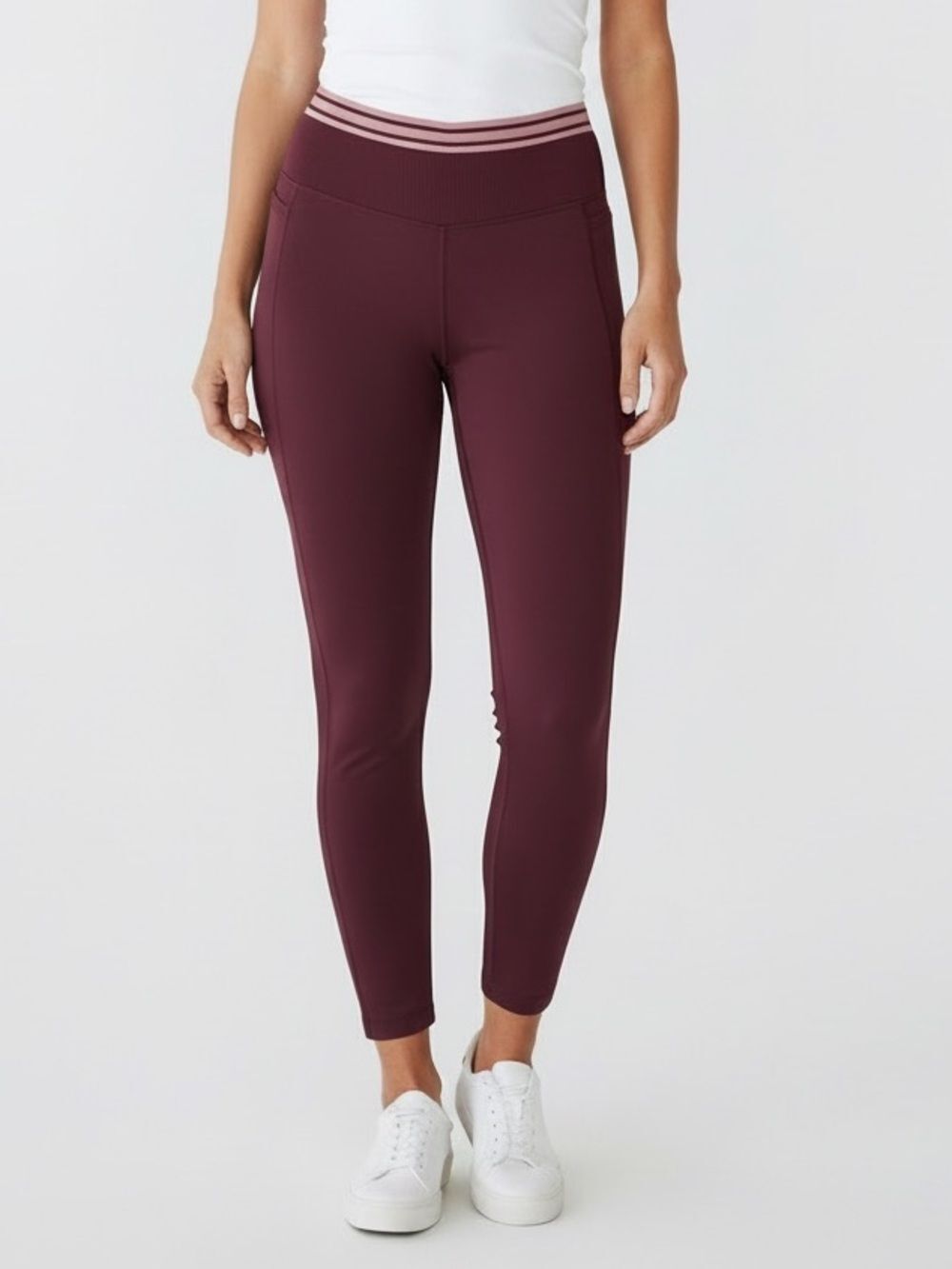 VS Pink Women's Leggings Compression Sculpting & Shaping Color Burgundy Size L